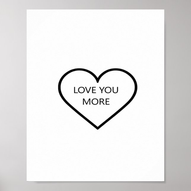 Póster Love You More Heart Romantic Style  (Frente)