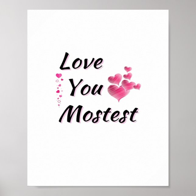 Póster Love You More Mostest Playful Retro Style  (Frente)