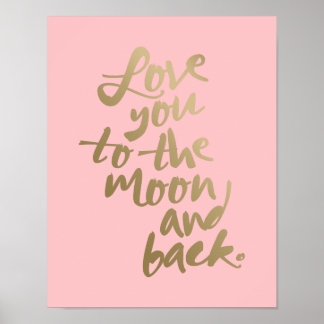 Póster LOVE YOU TO THE MOON 11x14'' | TYPOGRAPHY POSTER