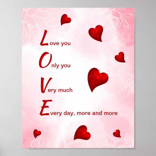 Póster Love You, Valentine  (Frente)