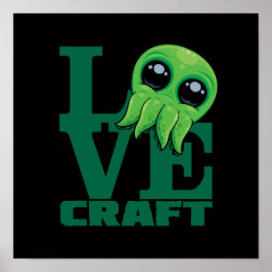 Póster Lovecraft Baby Cthulhu Design - Spooky Cute Love