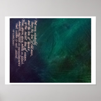 Póster Lovecraft Lore of Ocean Painting Calligraphy