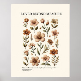 Póster Loved beyond measure, floral Christian wall art