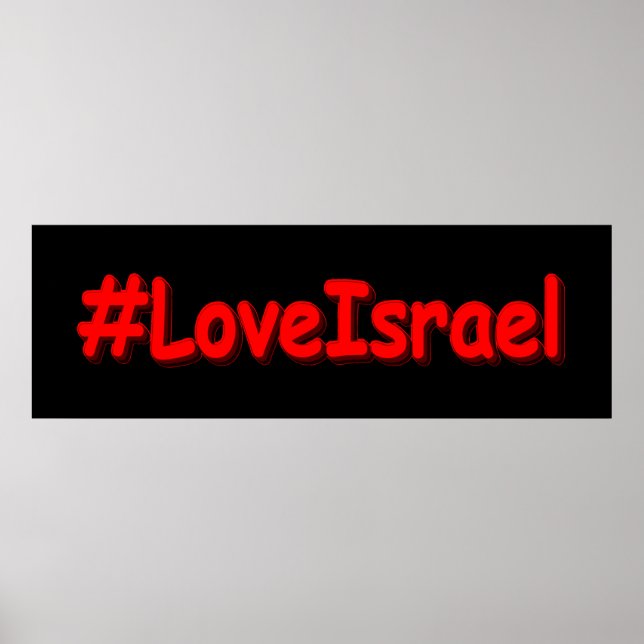 Póster "#LoveIsrael" Cute Design. Buy Now (Frente)