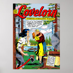 Póster Lovelorn Betrayding Romance Historietas antiguas