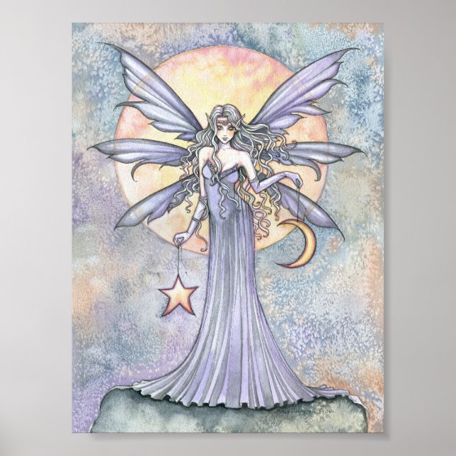 Póster Lovely Fairy with Star and Moon Poster Print (Frente)