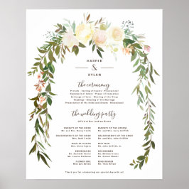 Póster Lovely Florals | Programa de la Ceremonia de Boda