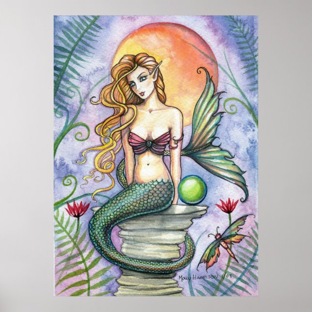 Póster Lovely Mermaid Poster by Molly Harrison (Frente)