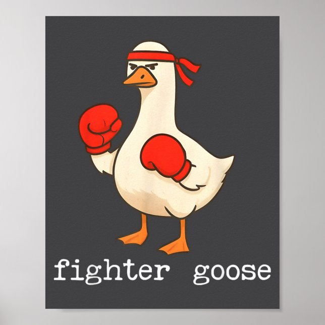 Póster Lover Goose And Fighter Goose, Funny Couple Goose  (Frente)