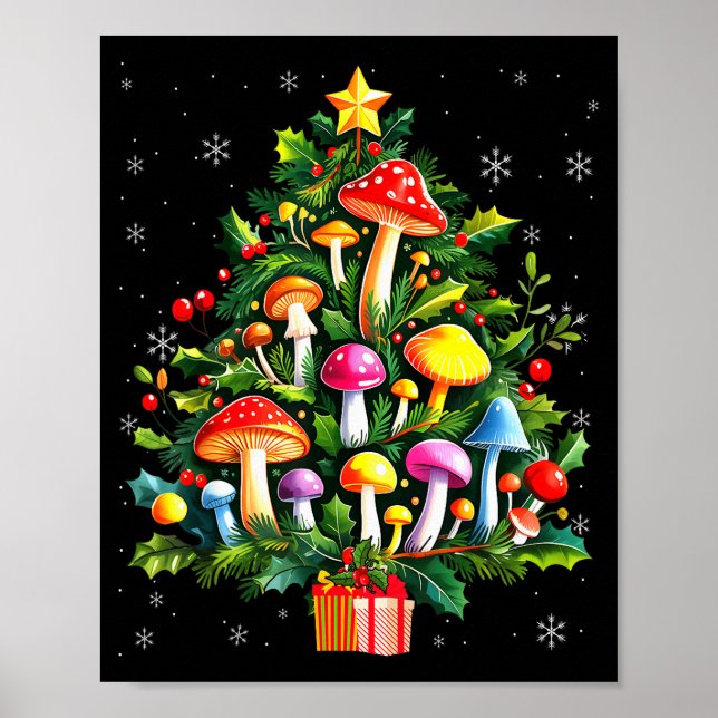 Póster Lover Xmas Mushroom Christmas Tree  (Frente)