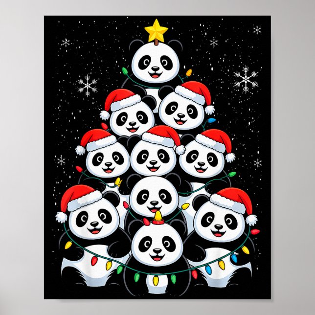 Póster Lover Xmas Panda Christmas Tree  (Frente)
