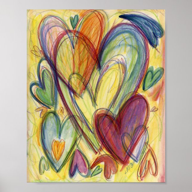 Póster Loving Healing Hearts Painting Art Print Poster (Frente)