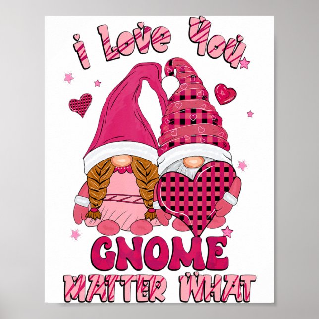 Póster Loving You Gnome What Buffalo Plaid Valenti  (Frente)