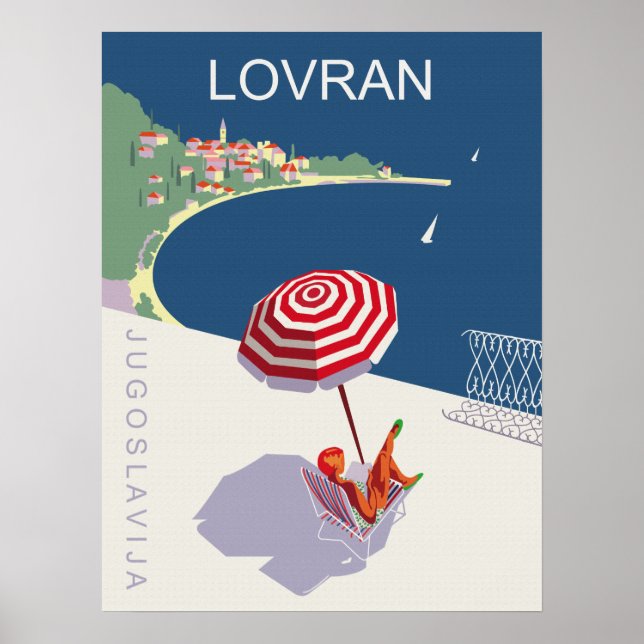 Póster Lovran, Yugoslavia, Croacia (Frente)