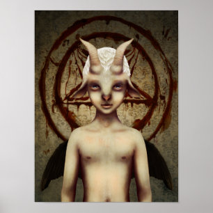 Poster Lowbrow PEQUENO del arte de BAPHOMET