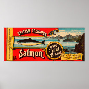 Póster Lowe Inlet Brand Salmon Label