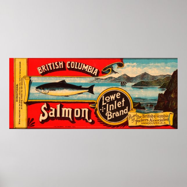 Póster Lowe Inlet Brand Salmon Label (Frente)