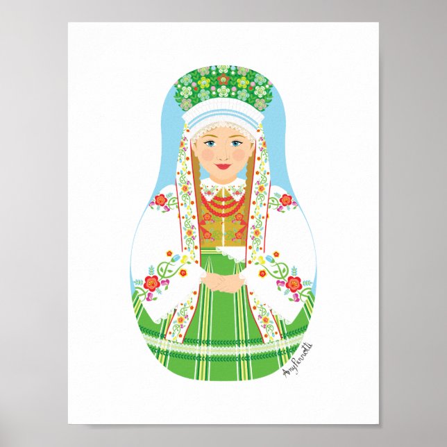 Póster Łowicz Pole Bride Matryoshka Poster (Frente)