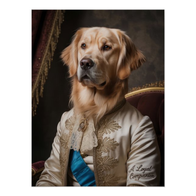 Póster Loyal Golden Retriever | Royal Companion Portrait (Anverso)