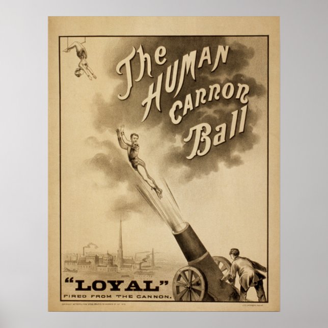 Póster LOYAL Human Cannon Ball Act VAUDEVILLE Poster (Frente)