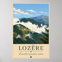 Lozère – Mountains Clouds – Vintage Travel Poster