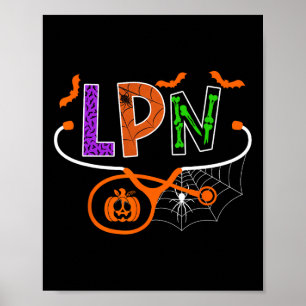Póster Lpn Licenciada Enfermera Práctica Halloween Calaba