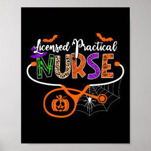 Póster Lpn Licenciado Enfermera Práctica Halloween Stetho