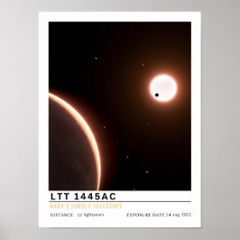 Póster LTT 1445 AC Super Tierra Educación Espacial Exopla