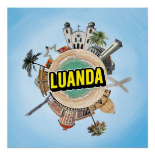 Póster Luanda pequeño planeta pequeño punto de referencia