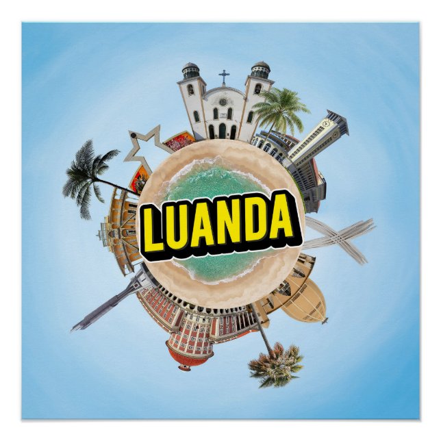 Póster Luanda pequeño planeta pequeño punto de referencia (Anverso)
