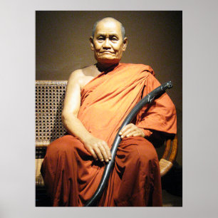 Póster Luang Poo Cha Subhaddho ... Monje budista