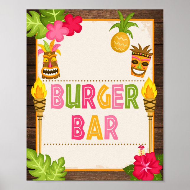 Póster Luau Burger Bar Sign (Frente)
