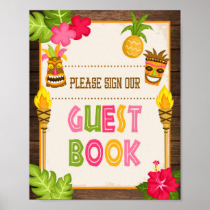 Póster Luau Por Favor Rótulo Nuestro Rótulo De Reservas