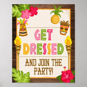 Póster Luau Vestido y únete al Rótulo Fiesta