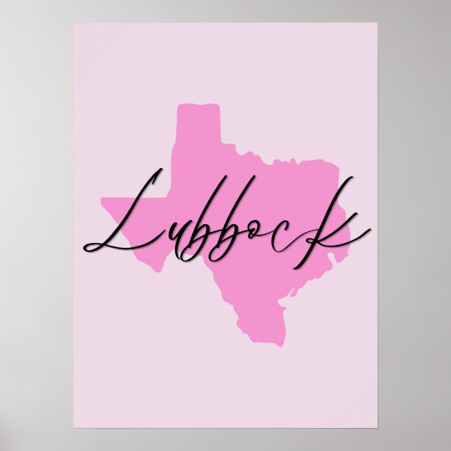 Póster Lubbock Texas Pink Poster (Frente)