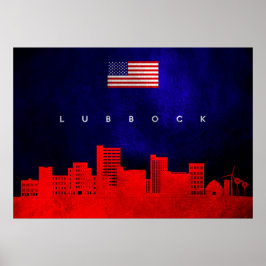 Póster Lubbock Texas Skyline