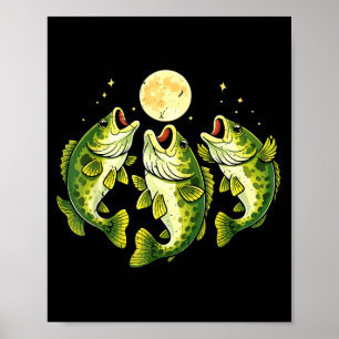 Póster Lubina aullando a la luna lubina de boca grande