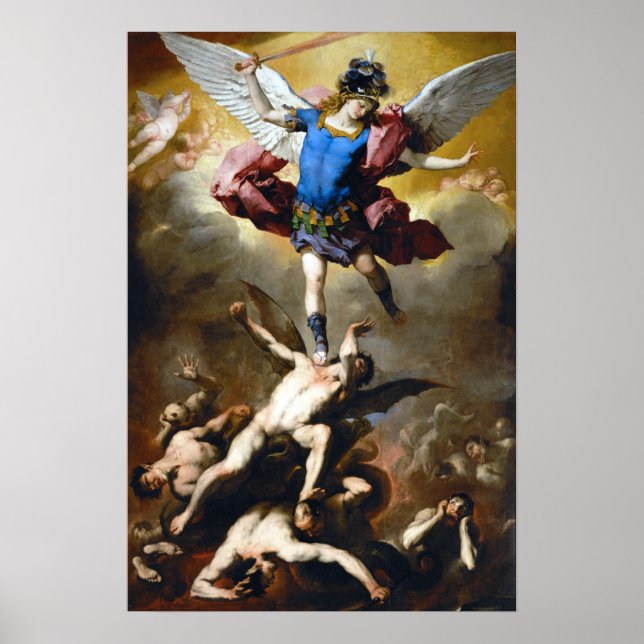 Póster Luca Giordano La caída de los ángeles rebeldes (Frente)