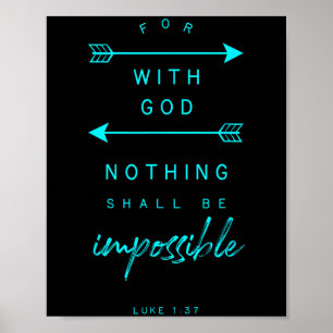 Póster Lucas 1 37 Con Dios Imposible Biblia Verse Cita Re