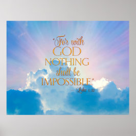 Póster Lucas 1:37 Con Dios Nada Imposible Poster