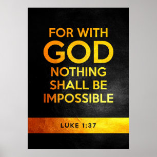Póster Lucas 1:37 Verse de la Biblia
