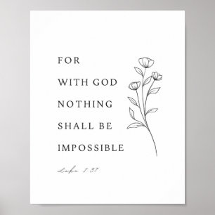 Póster Lucas 1:37 Versículo de la Biblia