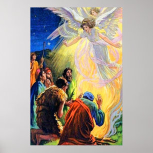 Póster Lucas 2:8-14 ÁngelesDile al poster de nacimiento d