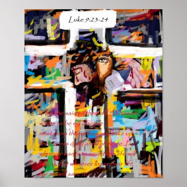 Póster Lucas 9:23-24 (Frente)