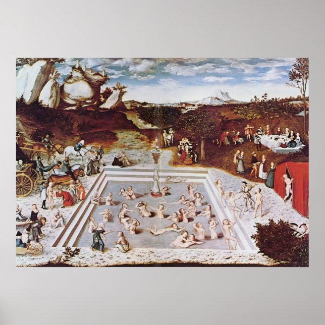 Póster Lucas Cranach, el anciano - La fuente de la juvent (Frente)
