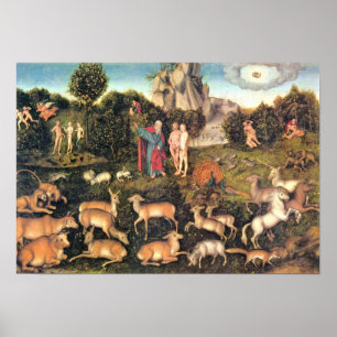 Póster Lucas Cranach la anciano - paraíso