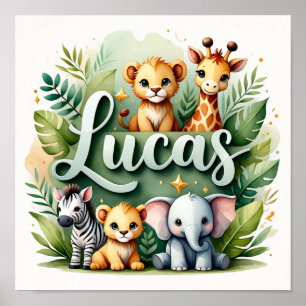 Póster Lucas Safari Nursery Wall Art