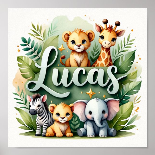 Póster Lucas Safari Nursery Wall Art (Frente)