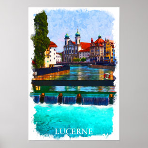 Póster Lucerna Suiza Europa suiza