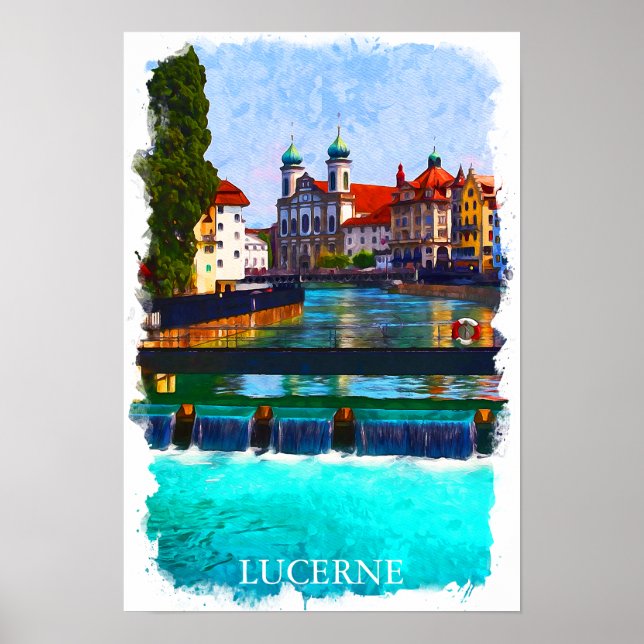 Póster Lucerna Suiza Europa suiza (Frente)